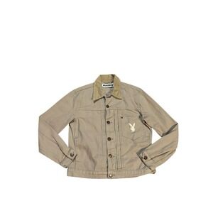 Playboy by Pacsun Denim Corduroy Collar Trucker Jacket Mens‎ Size Small Retro